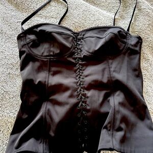 Mango bustier. Black satin